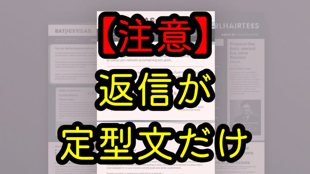 【注意】返信が定型文だけ