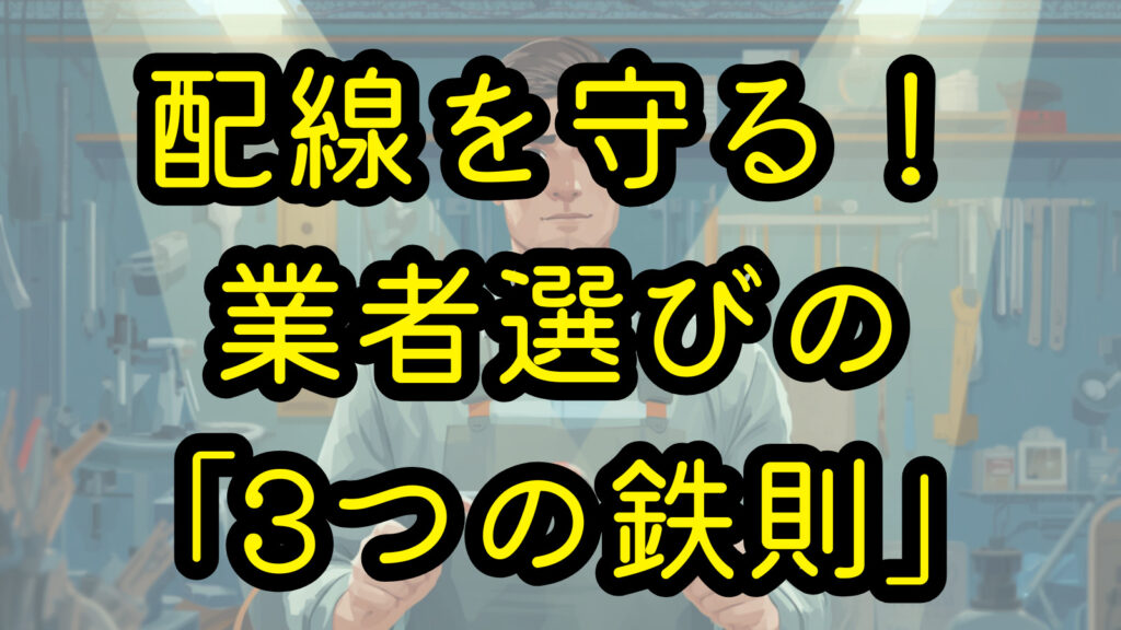 配線を守る！業者選びの「3つの鉄則」