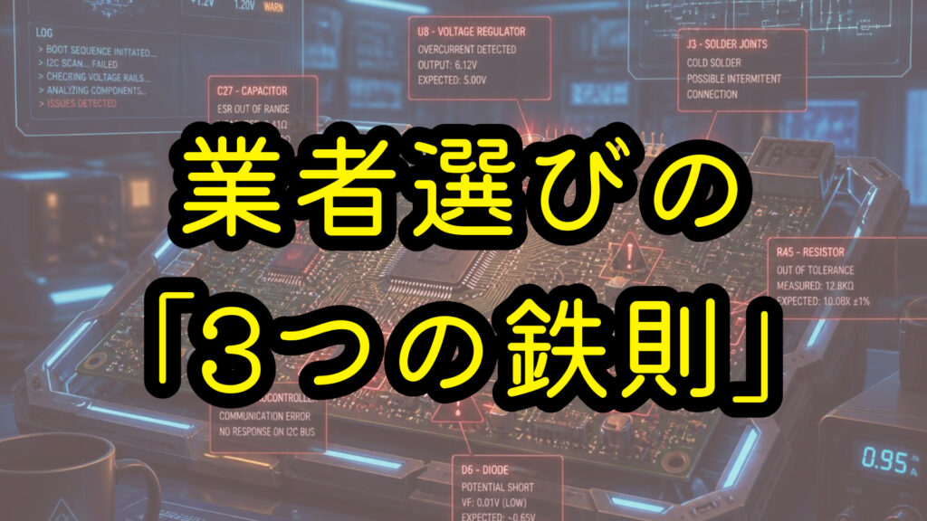 業者選びの「3つの鉄則」