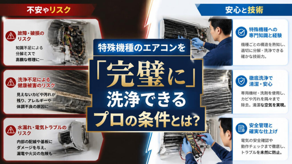 特殊機種のエアコンを「完璧に」洗浄できるプロの条件とは？
