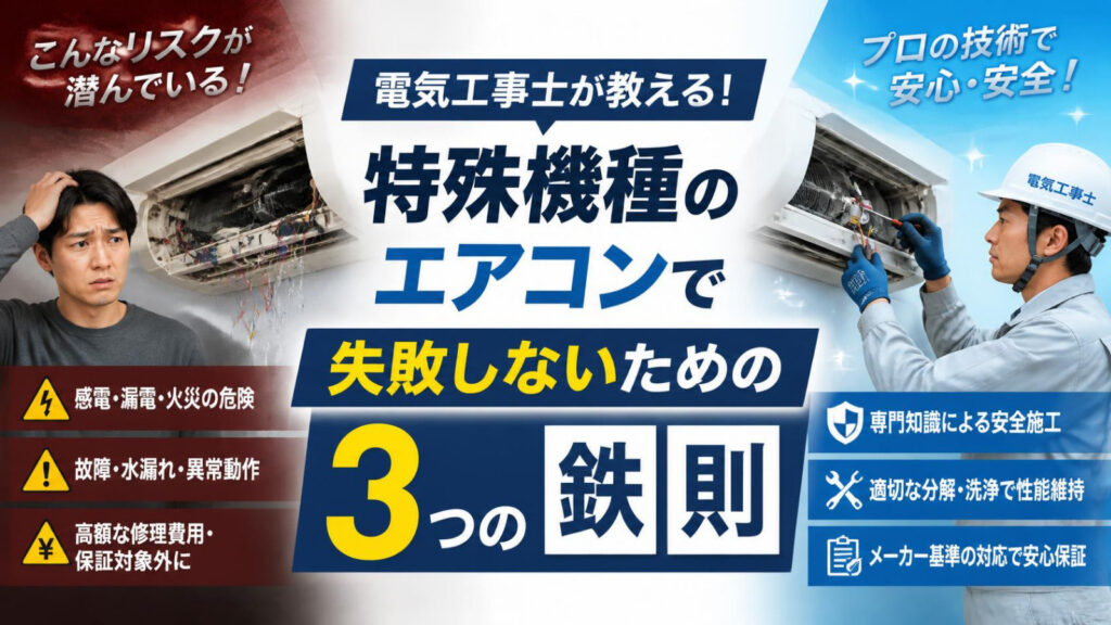 電気工事士が教える！特殊機種のエアコンで失敗しないための3つの鉄則