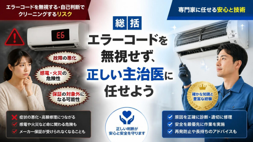 総括：エラーコードを無視せず、正しい主治医に任せよう