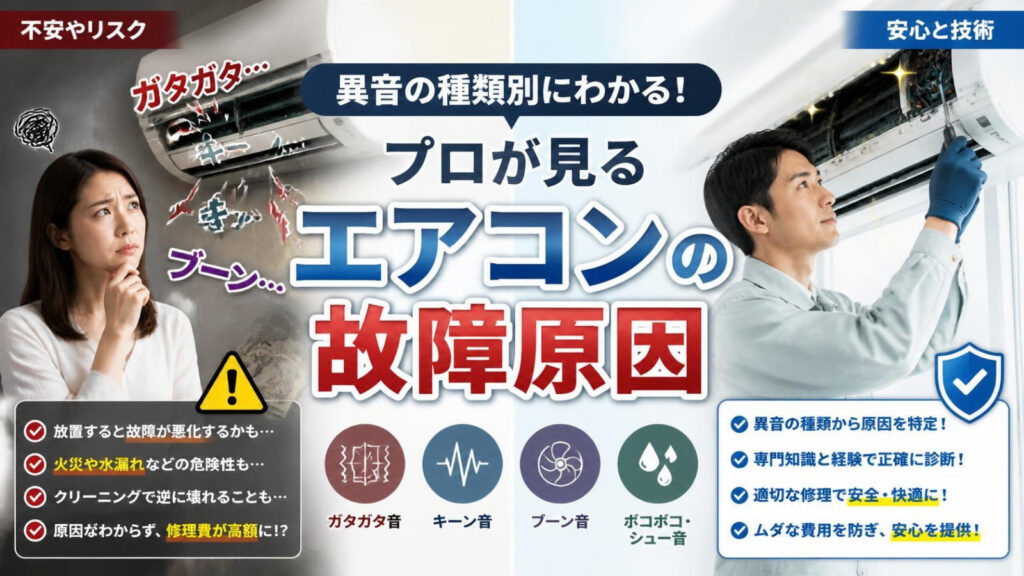 異音の種類別にわかる！プロが見るエアコンの故障原因