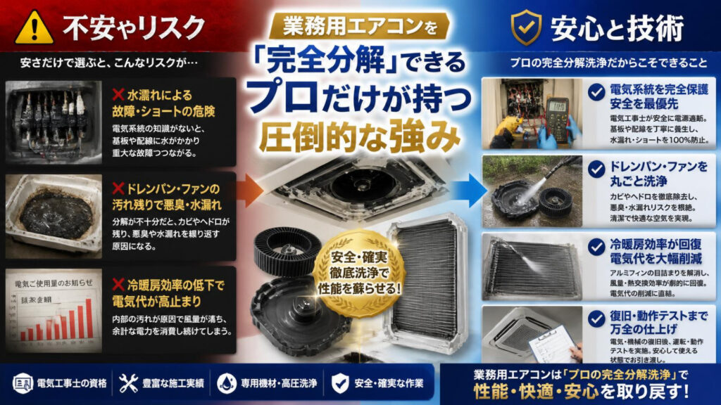 業務用エアコンを「完全分解」できるプロだけが持つ圧倒的な強み